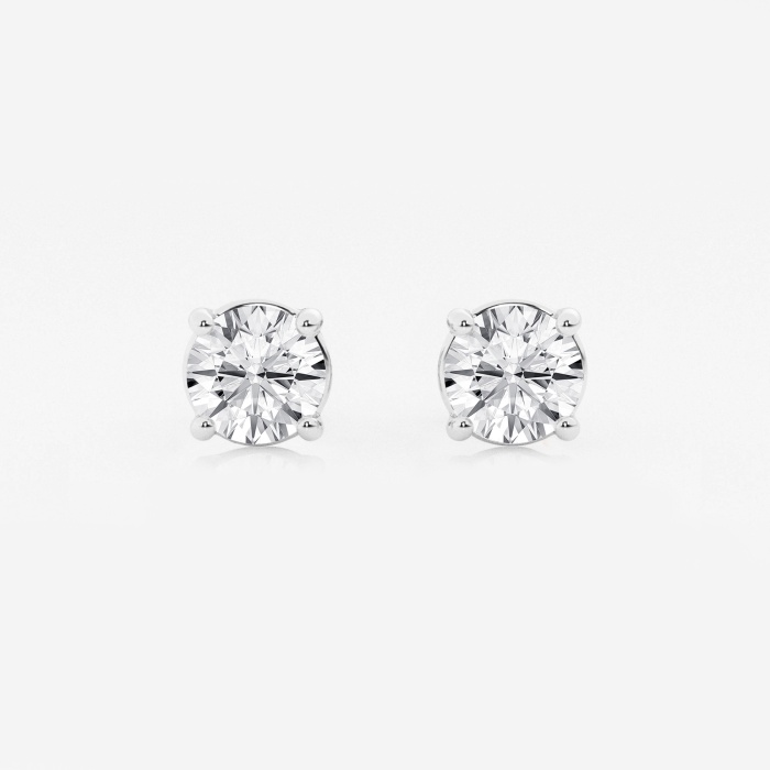 2 ctw Round Colorless (D) Lab Grown Diamond Stud Earrings