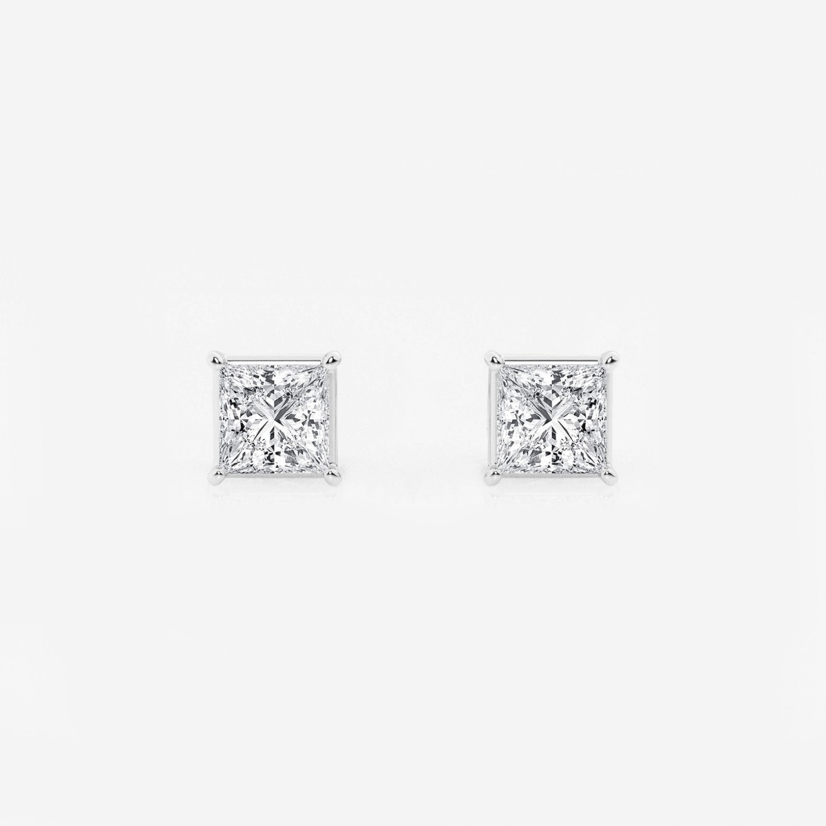 1 ctw Princess Lab Grown Diamond Solitaire Stud Earrings