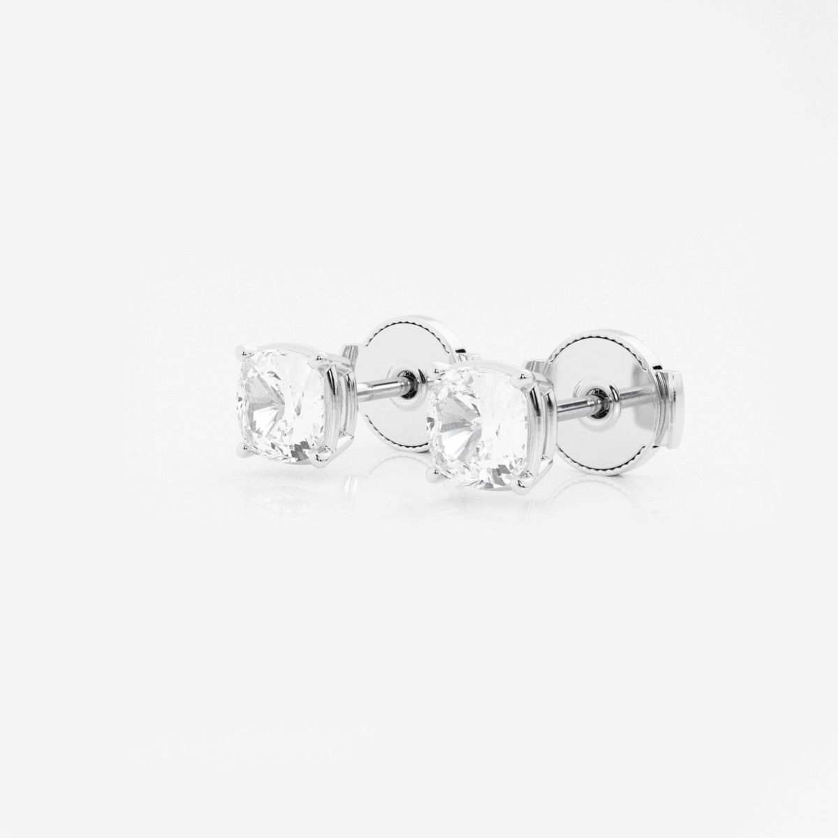 Additional Image 1 for  1 ctw Cushion Lab Grown Diamond Solitaire Stud Earrings