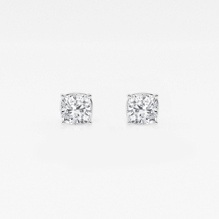1 ctw Cushion Lab Grown Diamond Solitaire Stud Earrings
