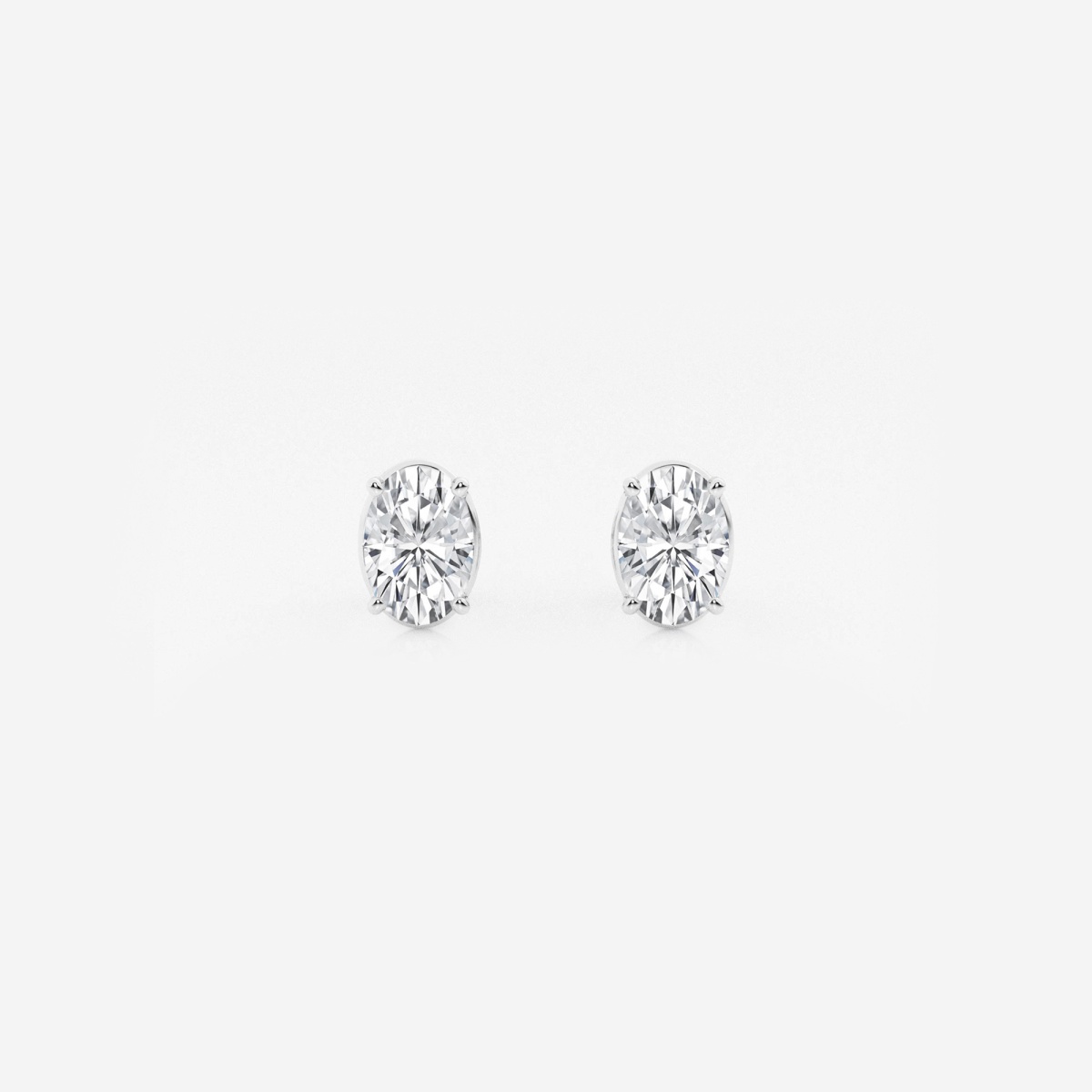 1 ctw Oval Lab Grown Diamond Solitaire Stud Earrings