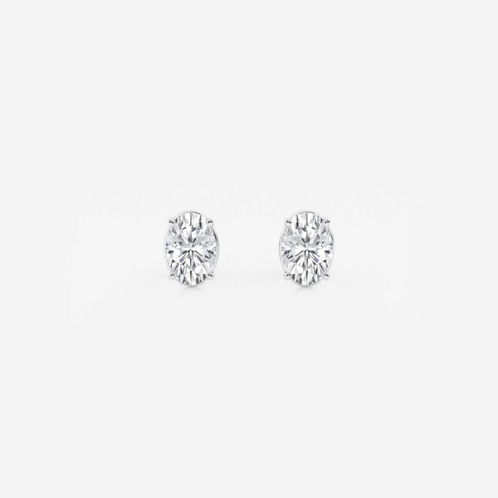1 ctw Oval Lab Grown Diamond Solitaire Stud Earrings