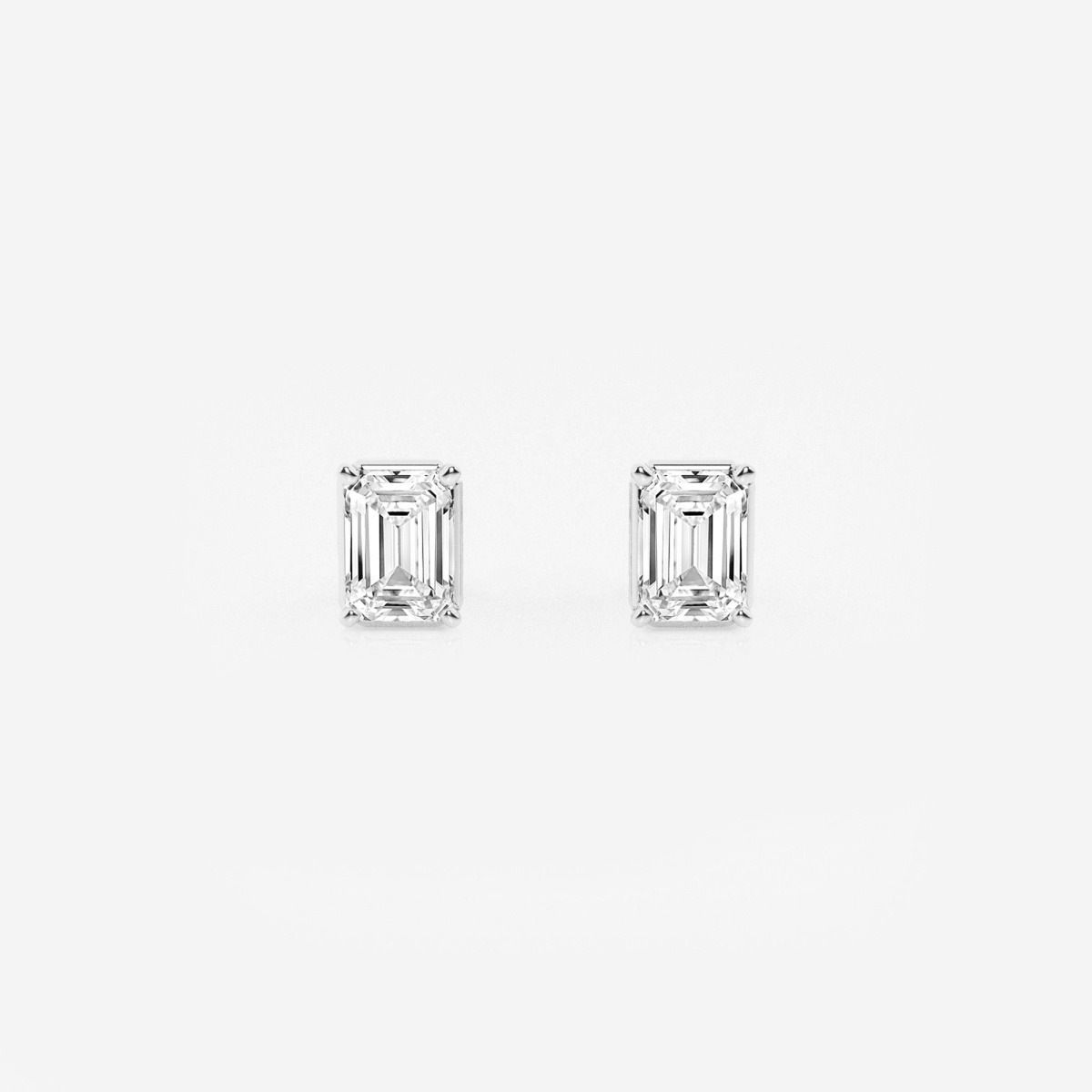 1 ctw Emerald Lab Grown Diamond Solitaire Stud Earrings