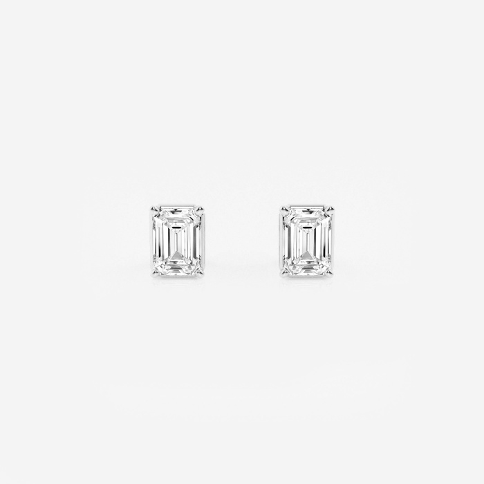 1 ctw Emerald Lab Grown Diamond Solitaire Stud Earrings