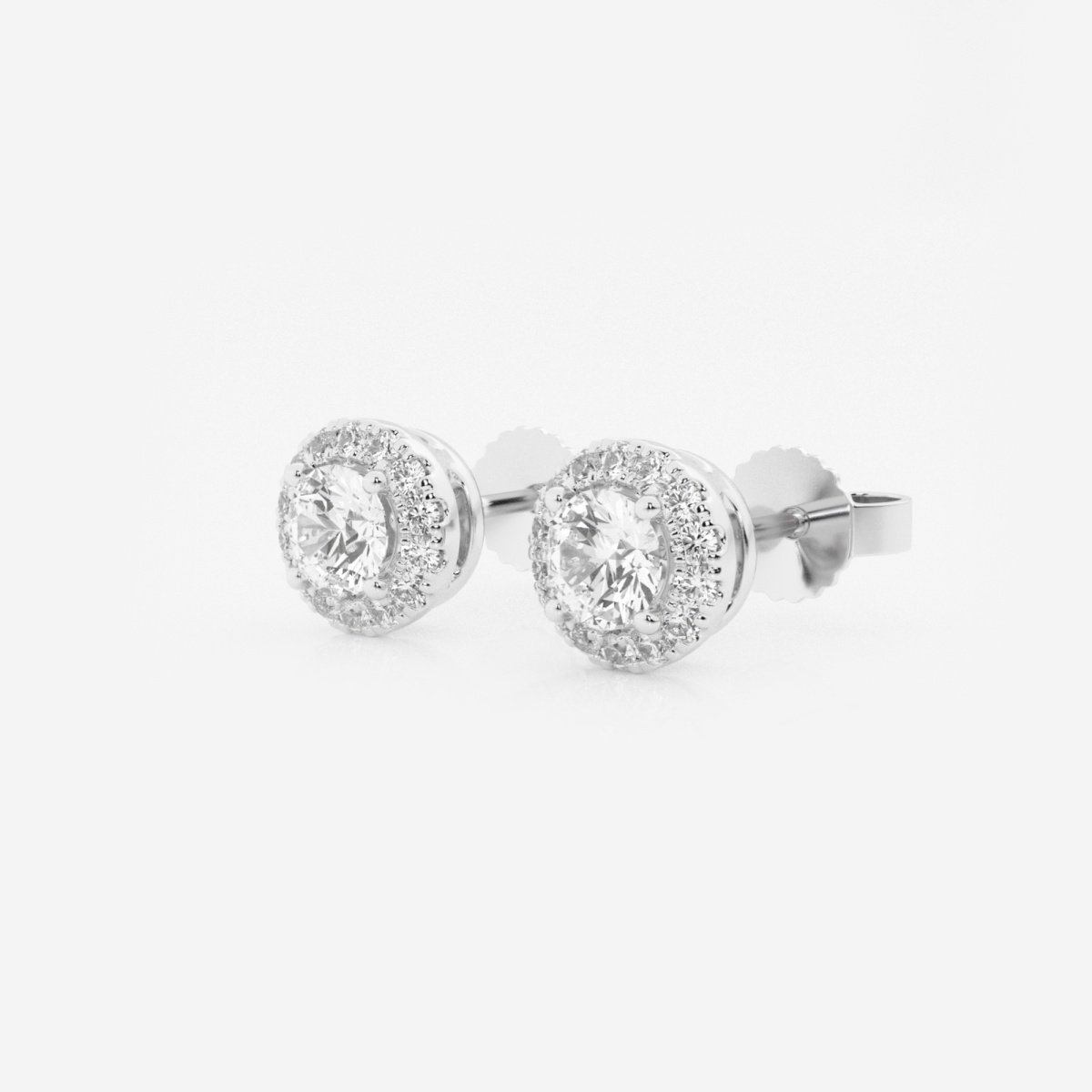 Additional Image 1 for  5/8 ctw Round Lab Grown Diamond Halo Stud Earrings