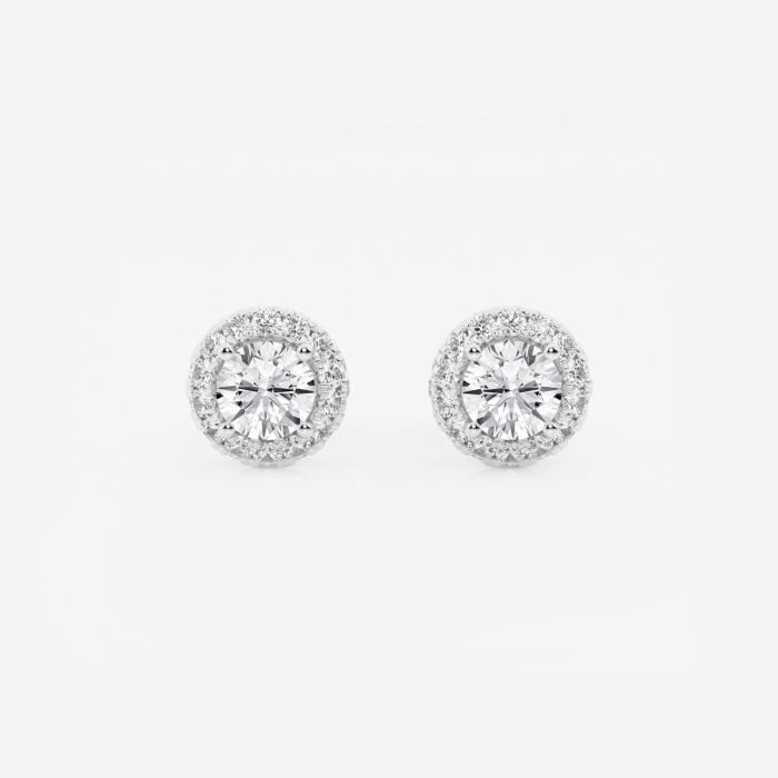5/8 ctw Round Lab Grown Diamond Halo Stud Earrings