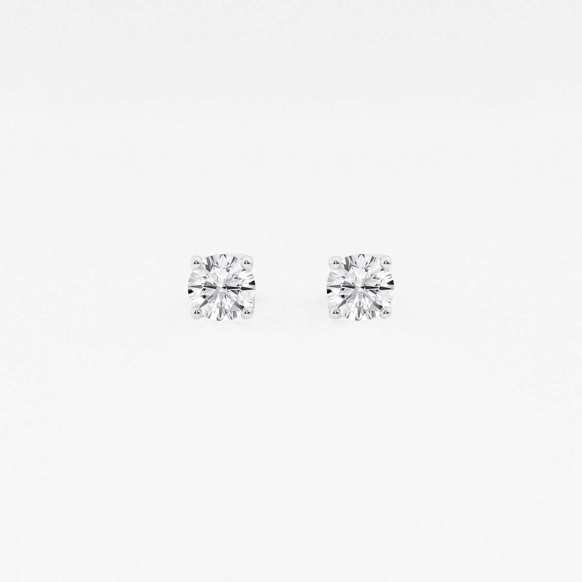 1/2 ctw Round Lab Grown Diamond Twisted Floral Solitaire Stud Earrings