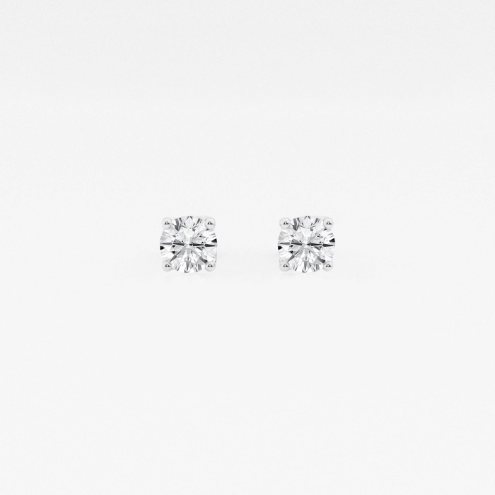 1/2 ctw Round Lab Grown Diamond Twisted Floral Solitaire Stud Earrings
