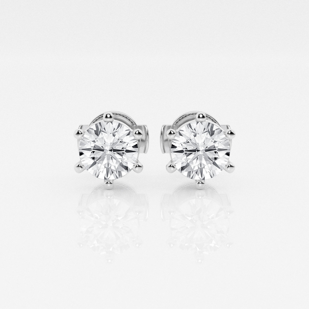 Additional Image 2 for  1 1/2 ctw Round Lab Grown Diamond Six Prong Stud Earrings