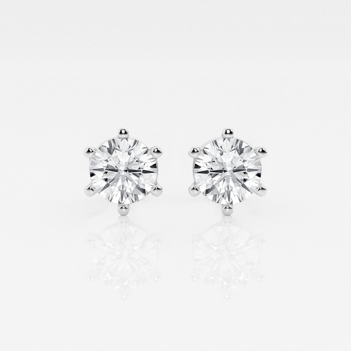 1 1/2 ctw Round Lab Grown Diamond Six Prong Stud Earrings
