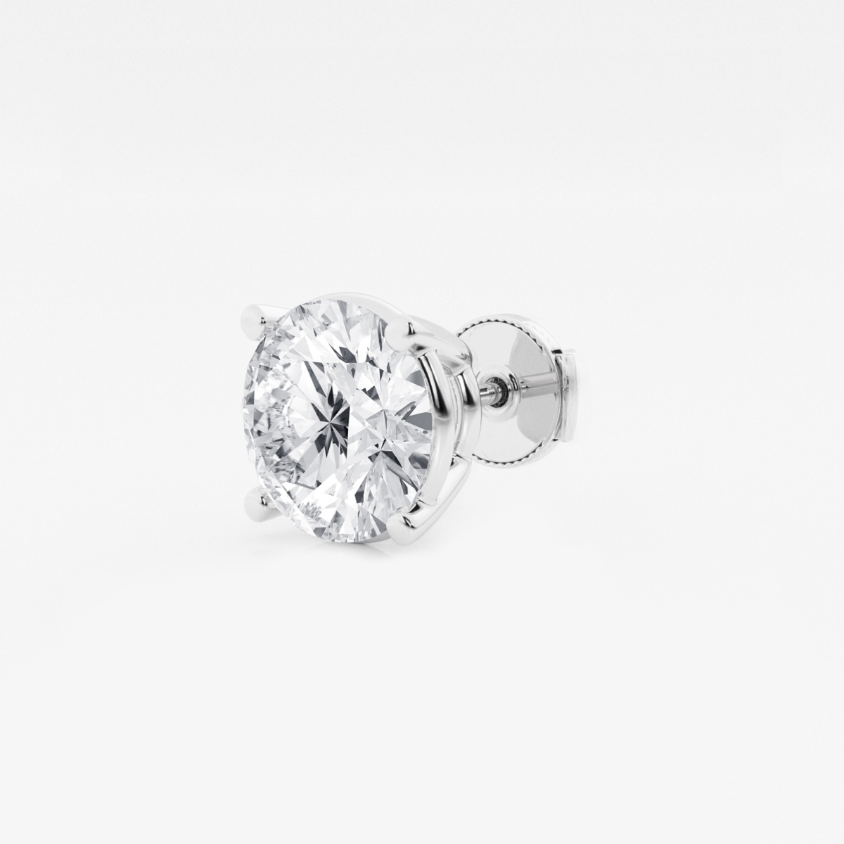 Additional Image 1 for  4 ctw Round Colorless Lab Grown Diamond Certified Single Stud Earring