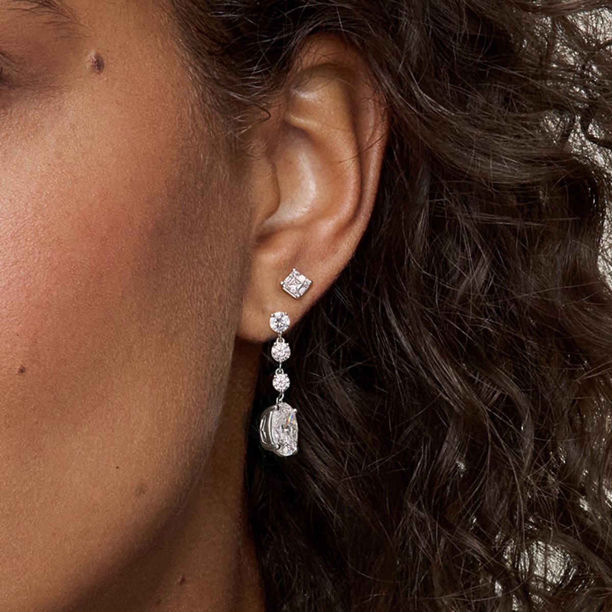 5 ctw Oval Lab Grown Diamond Drop Earrings