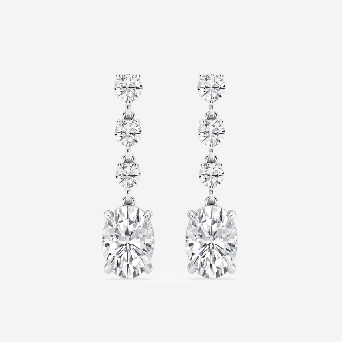 5 ctw Oval Lab Grown Diamond Drop Earrings
