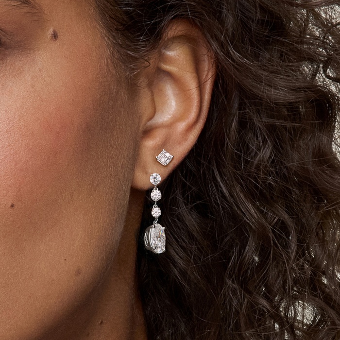 5 ctw Oval Lab Grown Diamond Drop Earrings