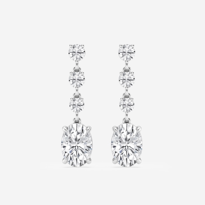 5 ctw Oval Lab Grown Diamond Drop Earrings