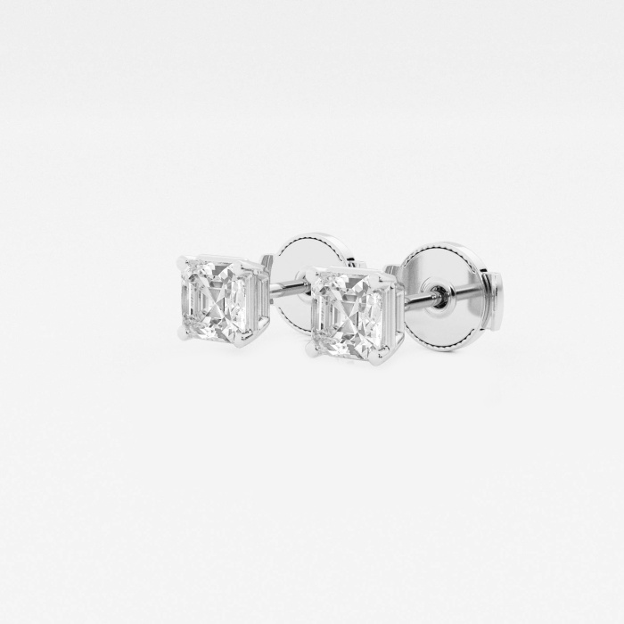 1 ctw Asscher Lab Grown Diamond Solitaire Stud Earrings