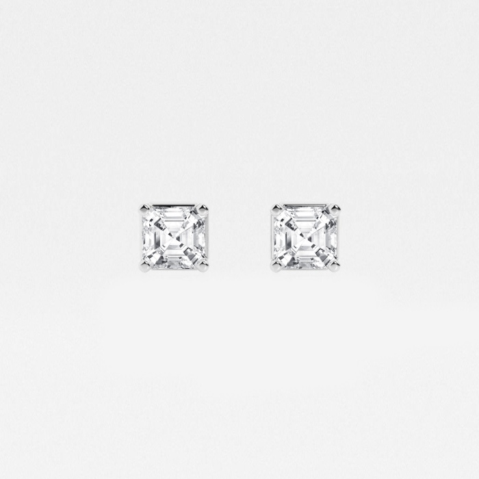 1 ctw Asscher Lab Grown Diamond Solitaire Stud Earrings