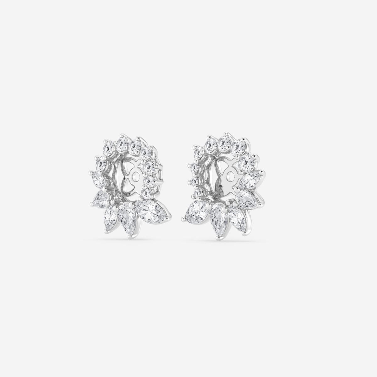 Additional Image 1 for  2 ctw Marquise and Pear Lab Grown Diamond Halo Earring Jackets