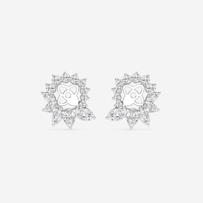 2 ctw Marquise and Pear Lab Grown Diamond Halo Earring Jackets
