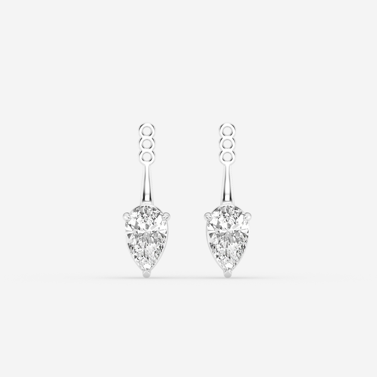 2 ctw Pear Lab Grown Diamond Drop Earring Jackets