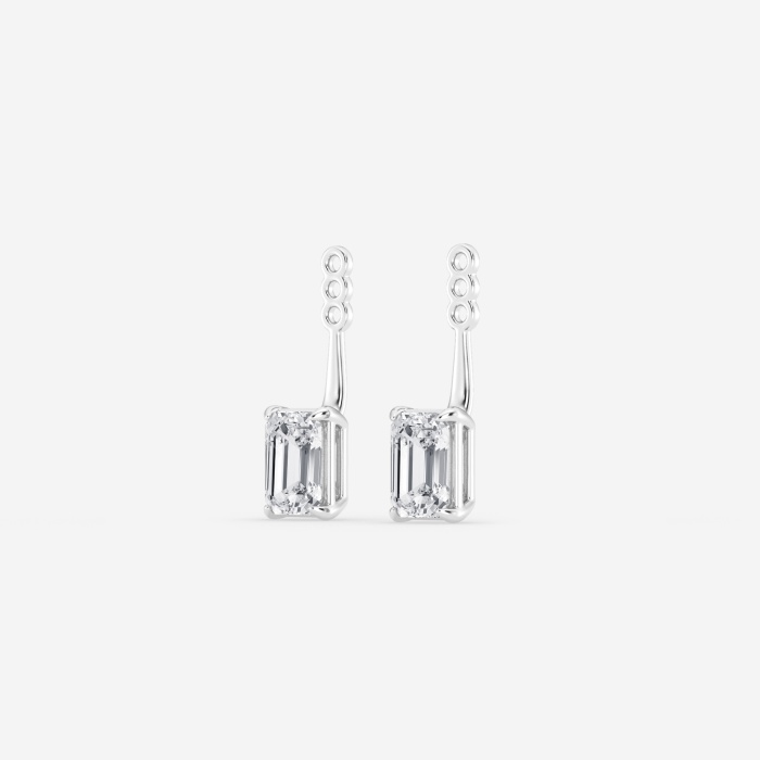 2 ctw Emerald Lab Grown Diamond Drop Earring Jackets