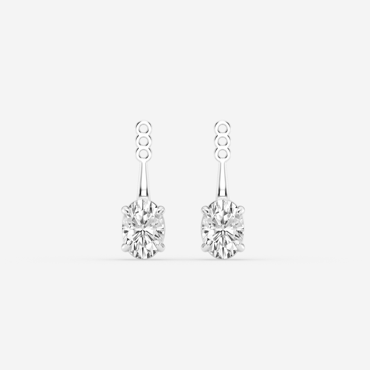 2 ctw Oval Lab Grown Diamond Drop Earring Jackets