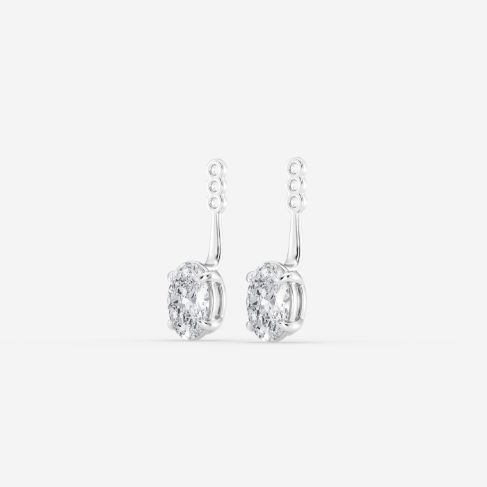 2 ctw Oval Lab Grown Diamond Drop Earring Jackets