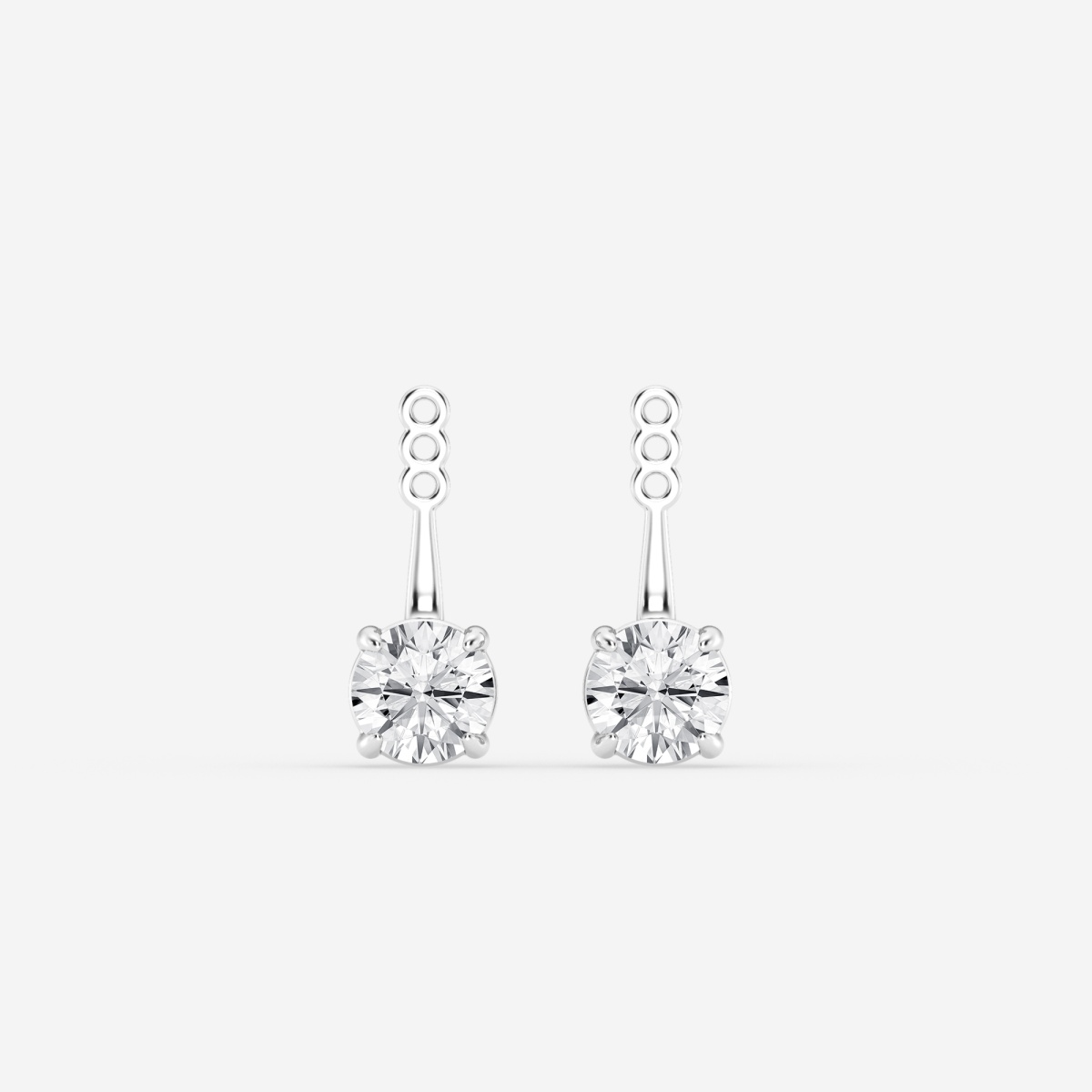 2 ctw Round Lab Grown Diamond Drop Earring Jackets