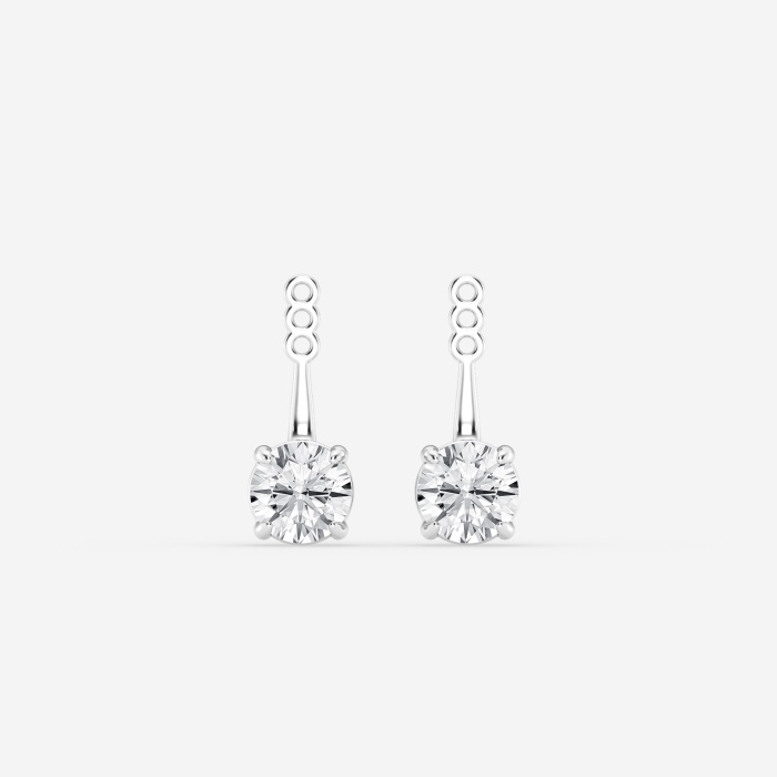 2 ctw Round Lab Grown Diamond Drop Earring Jackets