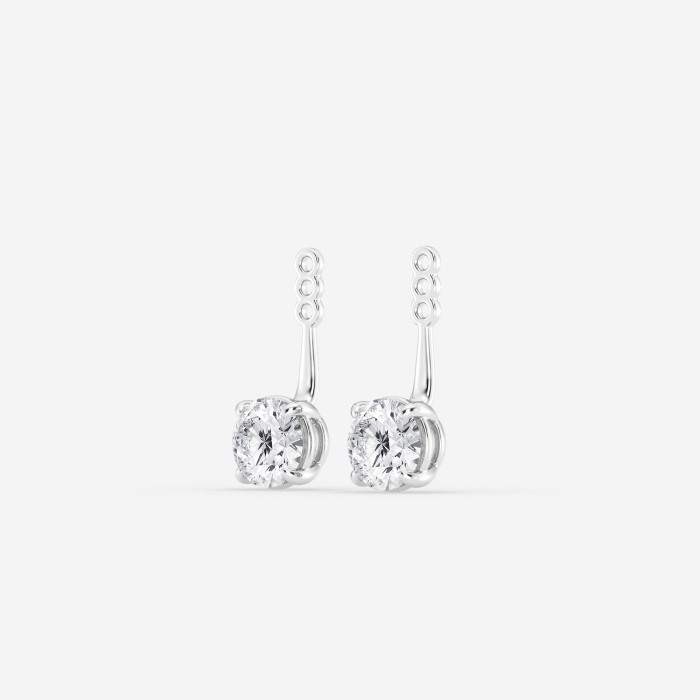 2 ctw Round Lab Grown Diamond Drop Earring Jackets