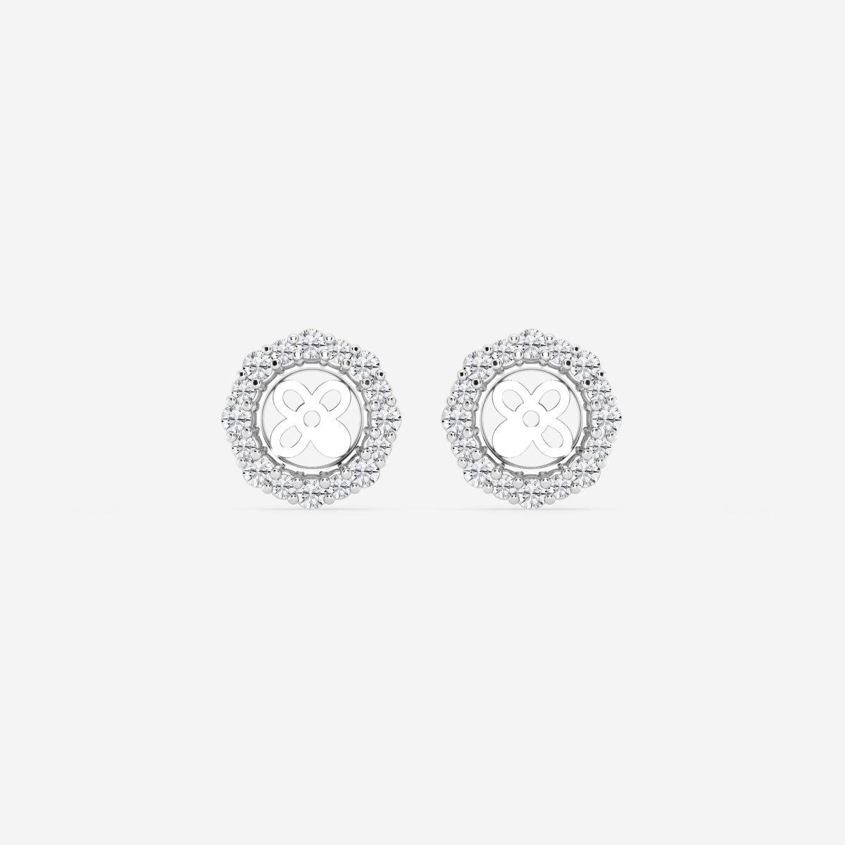 1/2 ctw Round Lab Grown Diamond Halo Earring Jackets