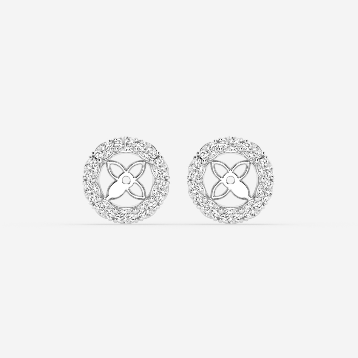 7/8 ctw Oval Lab Grown Diamond Halo Earring Jackets