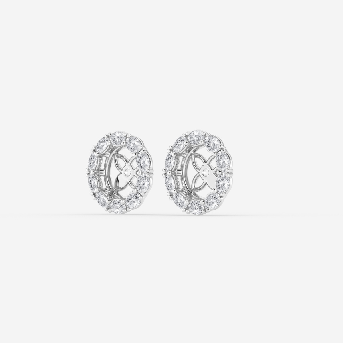 Additional Image 1 for  7/8 ctw Oval Lab Grown Diamond Halo Earring Jackets