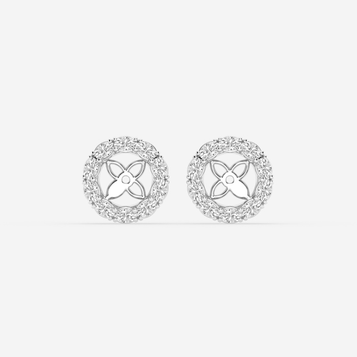 7/8 ctw Oval Lab Grown Diamond Halo Earring Jackets