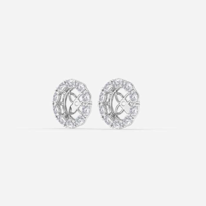 7/8 ctw Oval Lab Grown Diamond Halo Earring Jackets