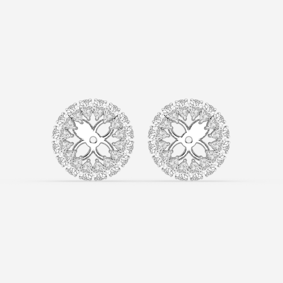 1 7/8 ctw Pear Lab Grown Diamond Halo Earring Jackets
