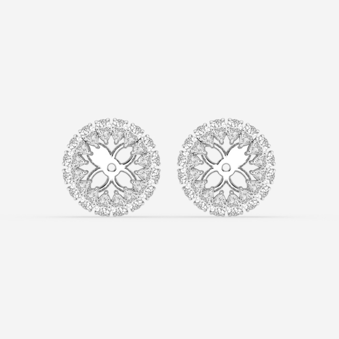 1 7/8 ctw Pear Lab Grown Diamond Halo Earring Jackets