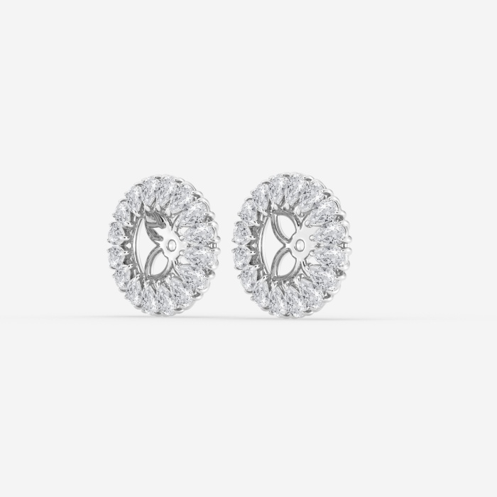 1 7/8 ctw Pear Lab Grown Diamond Halo Earring Jackets