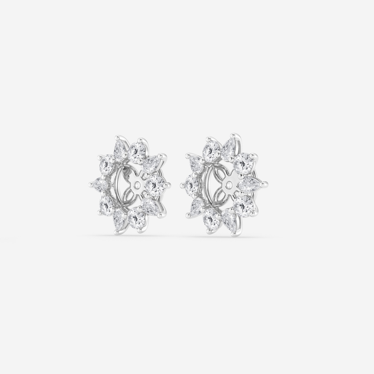 Additional Image 1 for  2 ctw Round and Pear Lab Grown Diamond Alternating Halo Earring Jackets