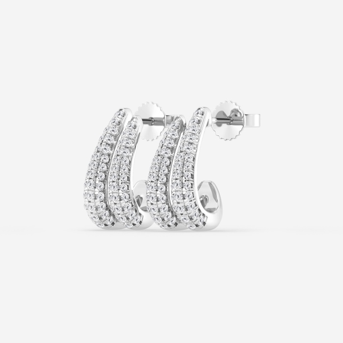 1/2 ctw Round Lab Grown Diamond Double Huggie Hoop Earrings