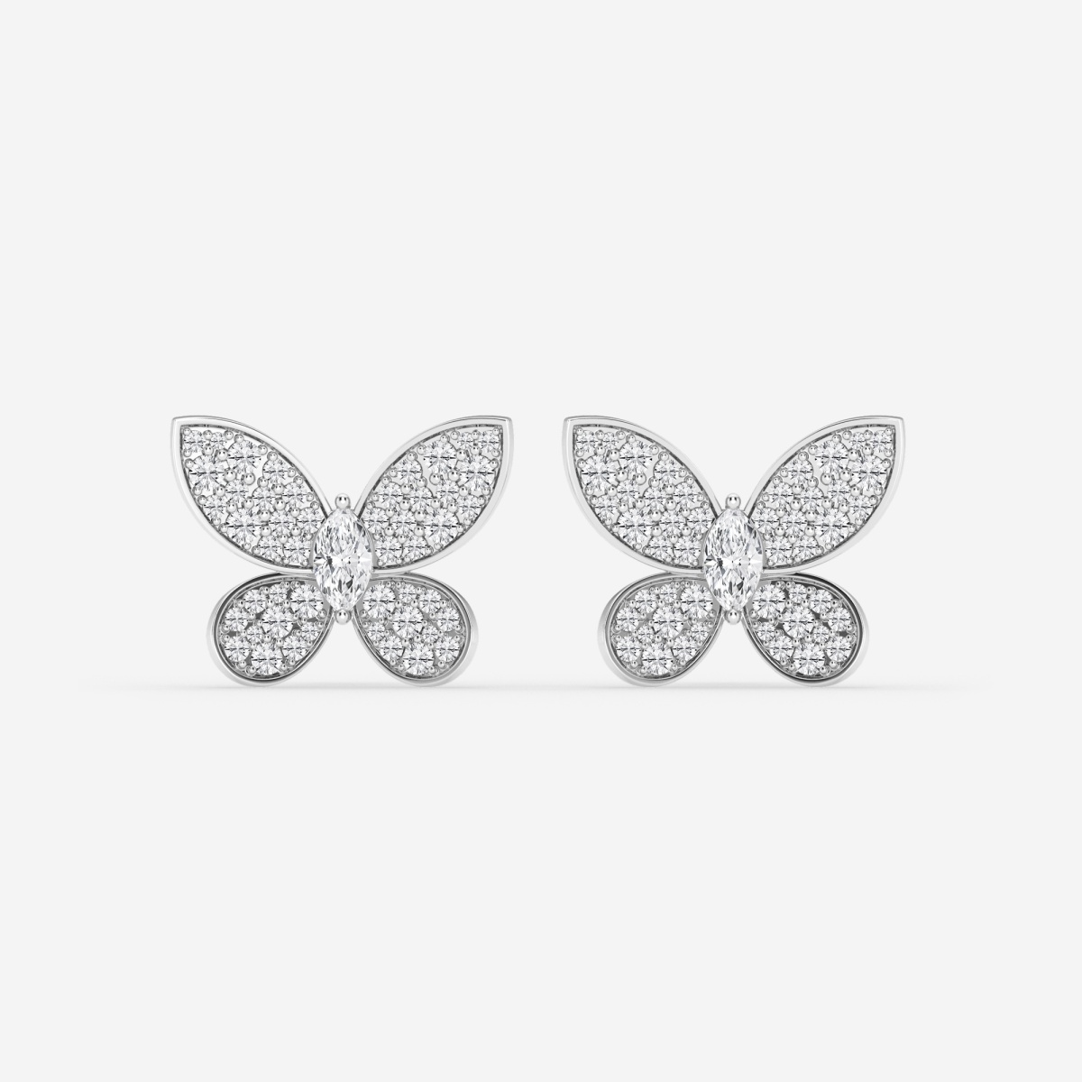 2 ctw Marquise Lab Grown Diamond Petite Pave Butterfly Fashion Earrings