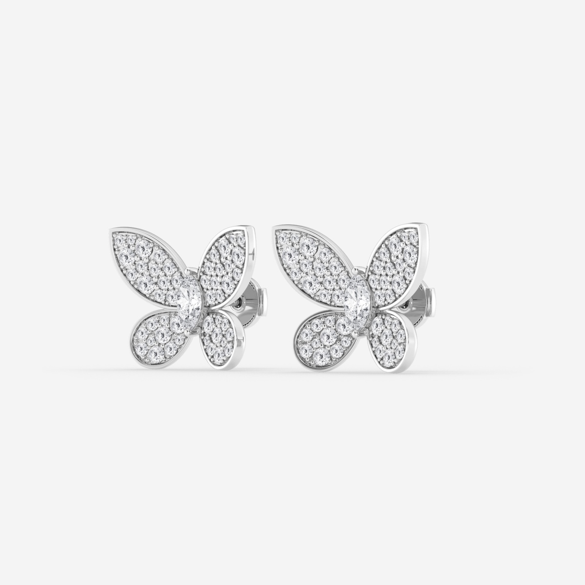 Additional Image 1 for  2 ctw Marquise Lab Grown Diamond Petite Pave Butterfly Fashion Earrings