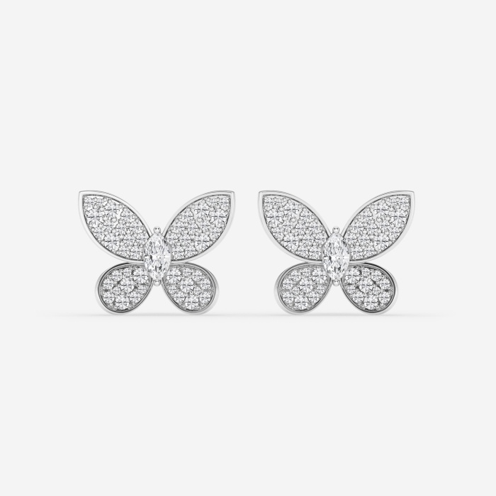 2 ctw Marquise Lab Grown Diamond Petite Pave Butterfly Fashion Earrings
