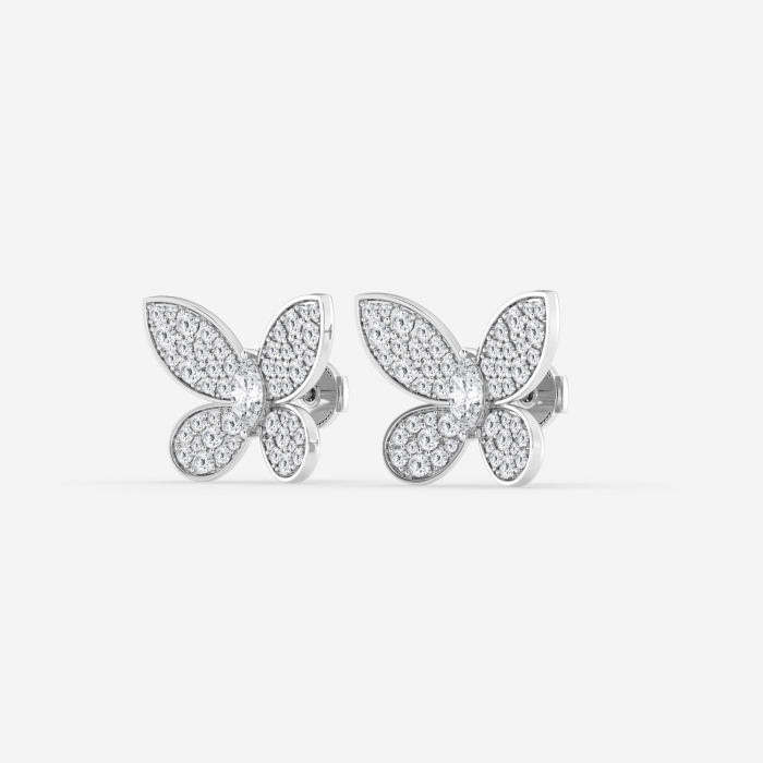 2 ctw Marquise Lab Grown Diamond Petite Pave Butterfly Fashion Earrings