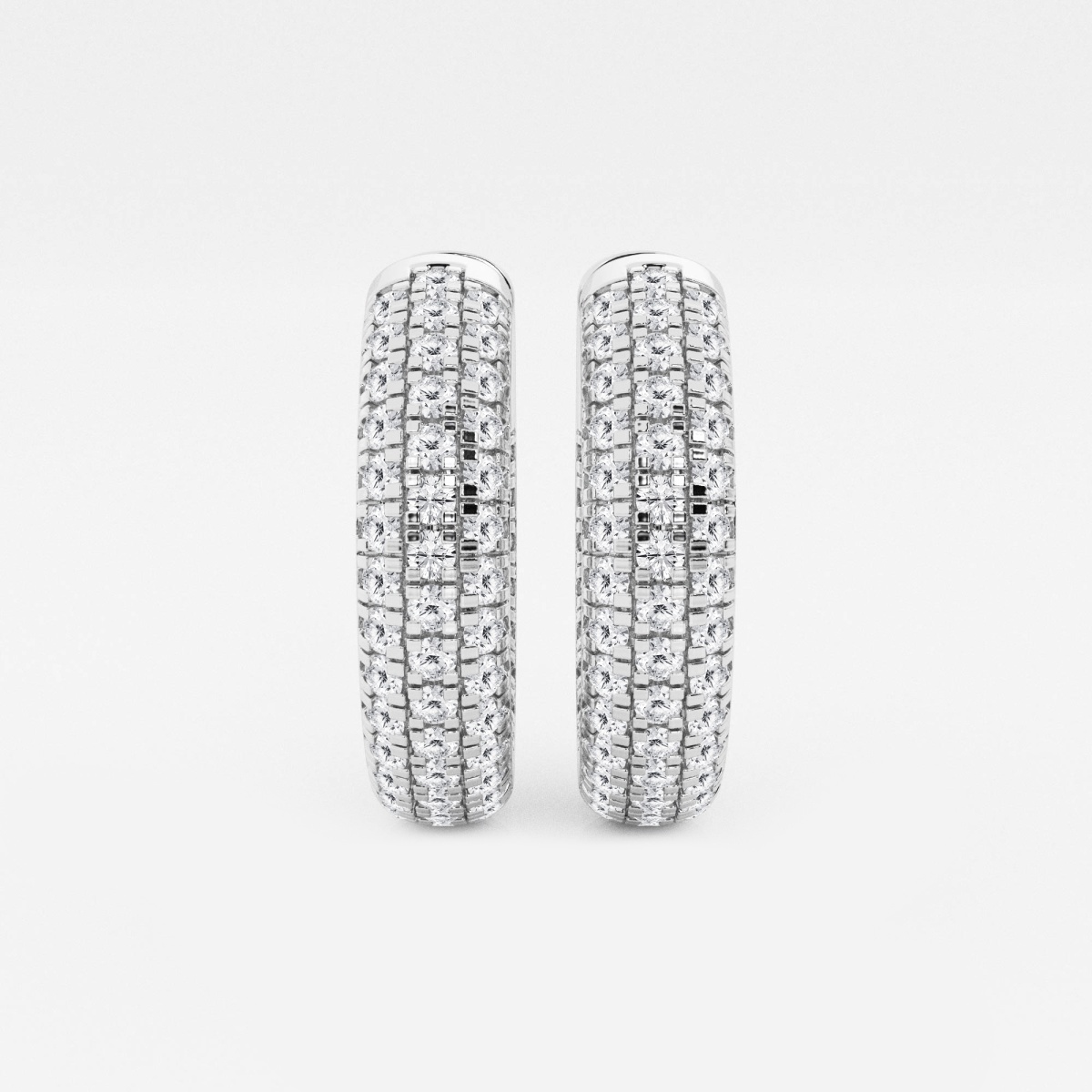 1 1/2 ctw Round Lab Grown Diamond Pave Hoop Earrings