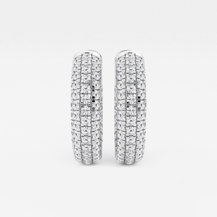1 1/2 ctw Round Lab Grown Diamond Pave Hoop Earrings