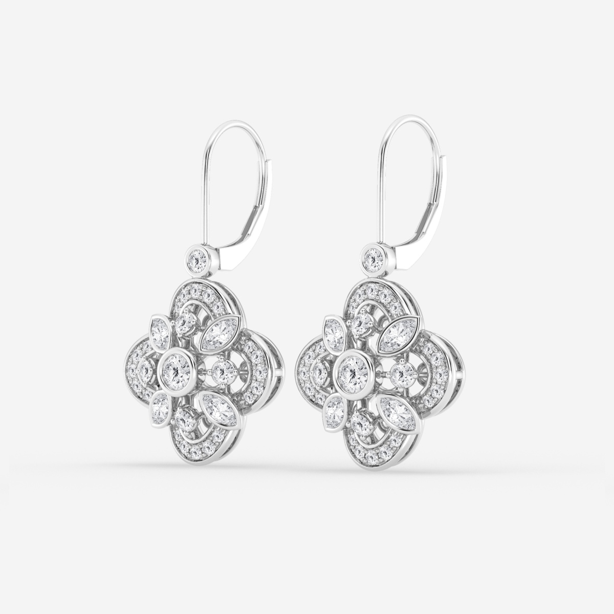 Additional Image 1 for  1 1/2 ctw Marquise Lab Grown Diamond Vintage Inspired Fashion Earrings