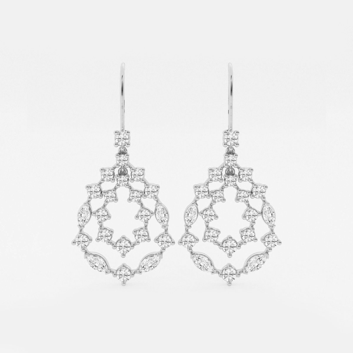 2 1/2 ctw Marquise Lab Grown Diamond Drop Earrings