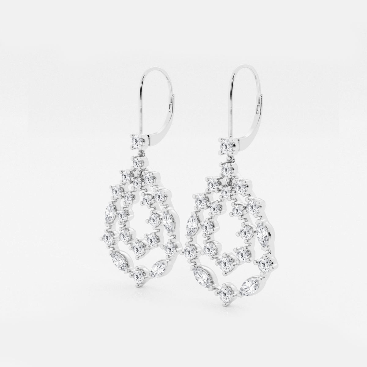 Additional Image 1 for  2 1/2 ctw Marquise Lab Grown Diamond Drop Earrings