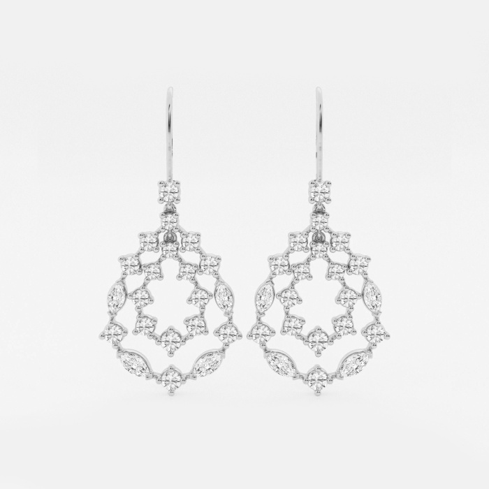 2 1/2 ctw Marquise Lab Grown Diamond Drop Earrings